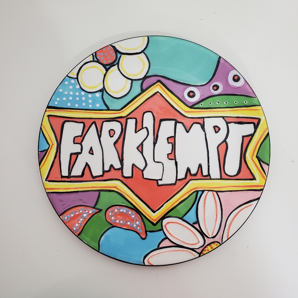 YIDDISHWARE Farklempt Novelty Ceramic Plate Wall Hanger 3D Pop Art